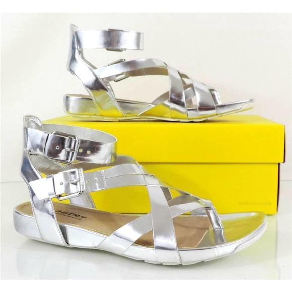 Kenneth Cole Reaction Park Bench 2 LE Gladiator Sandal Silver Size 6 - Picture 6 of 8